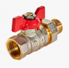 Кран шаровой DN 15 1/2" ВР/НР (американка), бабочка, лат.никел., Rommer