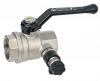 Кран шаровой DN 15 1/2" ВР/ВР, со спускным клапаном, рычаг, лат.никел., BUGATTI OREGON 03300019