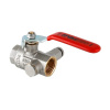Кран шаровой DN 15 1/2" ВР/ВР, со спускным клапаном, рычаг, лат.никел., VALTEC BASE