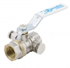 Кран шаровой DN 15 1/2" ВР/ВР, со спускным клапаном, рычаг, лат.никел., Aquasfera 1132-01