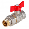 Кран шаровой DN 15 1/2" ВР/НР (американка), бабочка, лат.никел., Dist