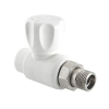 Шаровой кран разборный прямой PP-R 20х1/2 для  радиатора (белый), VALTEC