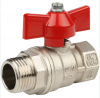 Кран шаровой DN 15 1/2" ВР/НР, бабочка, лат.никел.стандартнопрох., STOUT