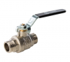 Кран шаровой DN 15 1/2" НР/НР, рычаг, лат.никел., STOUT