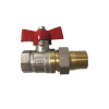 Кран шаровой DN 15 1/2" ВР/НР (американка), бабочка, лат.никел., SGL Prof
