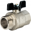 Кран шаровой DN 32 1 1/4" ВР/НР, бабочка, лат.никел., STOUT