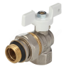 Кран шаровой DN 20 3/4" ВР/НР (американка), бабочка, угловой, лат.никел., Aquasfera 1128-02