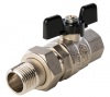 Кран шаровой DN 15 1/2" ВР/НР (американка), бабочка, лат.никел., STOUT