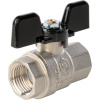Кран шаровой DN 15 1/2" ВР/ВР, бабочка, лат.никел., STOUT
