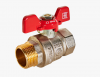 Кран шаровой DN 20 3/4" ВР/НР, бабочка, лат.никел., Rommer