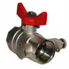 Кран шаровой DN 15 1/2" ВР/ВР, со спускным клапаном, бабочка, лат.никел., SGL Prof