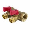Коллектор латун ВР-НР 3/4" х 2вых. 1/2" НР (красный) с шар.кранами, Aquasfera