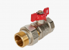 Кран шаровой DN 32 1 1/4" ВР/НР (американка), бабочка, лат.никел., Rommer