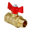 Кран шаровой DN 15 1/2" ВР/НР, бабочка, лат., Valfex