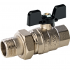 Кран шаровой DN 20 3/4" ВР/НР (американка), бабочка, лат.никел., STOUT