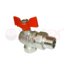 Кран шаровой DN 20 3/4" ВР/НР (американка), бабочка, угловой, лат.никел., VALFEX - PREMIUM