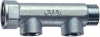 Коллектор латунный хромированный FAR  1 1/4'' - 1/2" х 2 вых. вн.