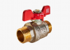 Кран шаровой DN 20 3/4" НР/НР, бабочка, лат.никел., Rommer