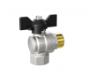 Кран шаровой DN 15 1/2" ВР/НР, бабочка, угловой, лат.никел., LD Pride 47.202.15