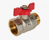 Кран шаровой DN 32 1 1/4" ВР/НР, бабочка, лат.никел., Rommer