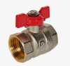 Кран шаровой DN 32 1 1/4" ВР/ВР, бабочка, лат.никел., Rommer