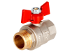 Кран шаровой DN 20 3/4" ВР/НР, бабочка, лат.никел., KALDE