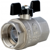 Кран шаровой DN 32 1 1/4" ВР/ВР, бабочка, лат.никел., STOUT