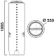   Ёмкость цилиндрическая вертик., V=405л, 550х1885мм (DхН), Dгорл.-380мм, цвет черный, серия ВФК2, АНИОН 2