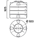   Ёмкость цилиндрическая вертик., V=500л, 920х925мм (DхН), Dгорл.-380мм, цвет черный, серия ВФК2, АНИОН 2